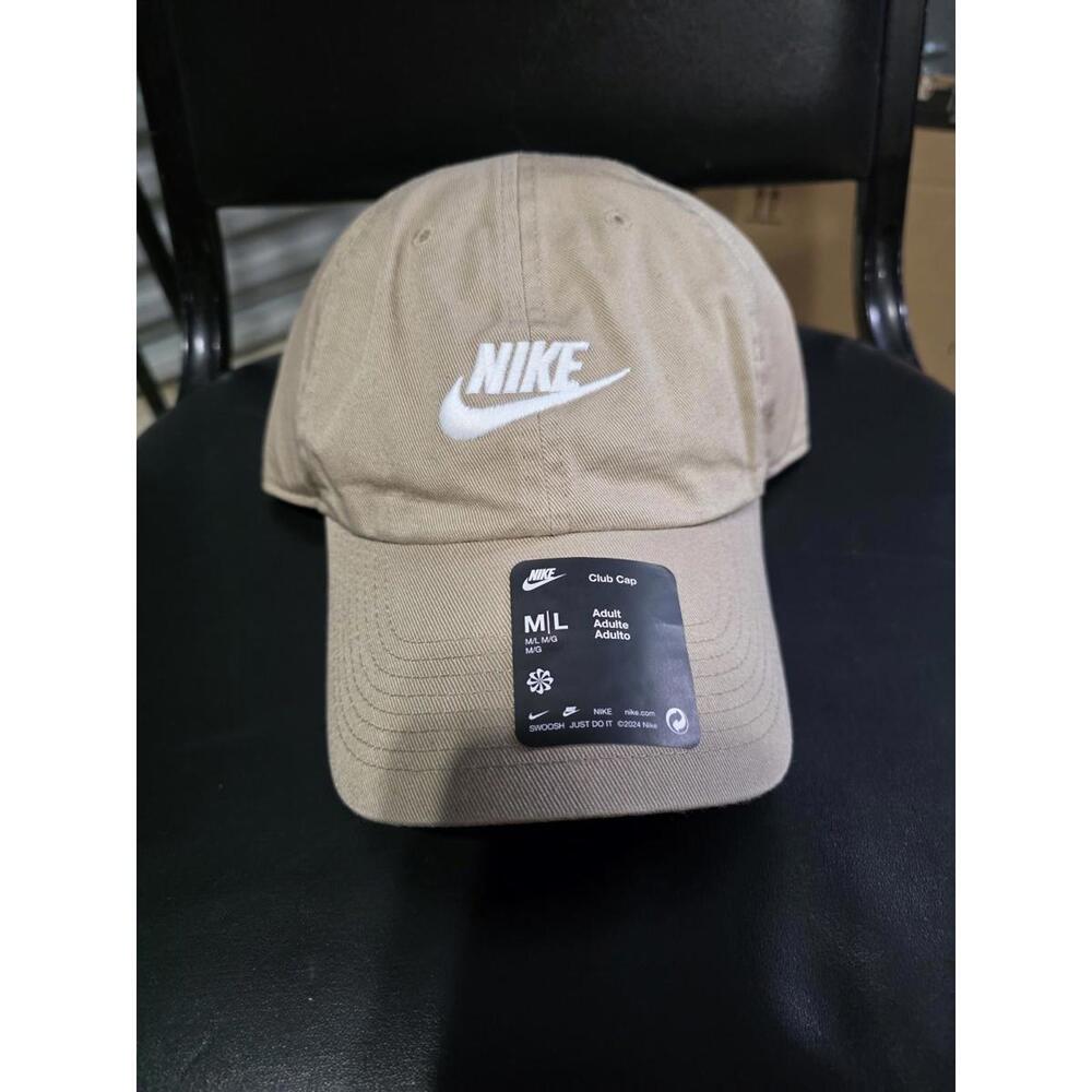 Nike Club Cap Brown Tan  Embroidered Swoosh Adjustable M/L